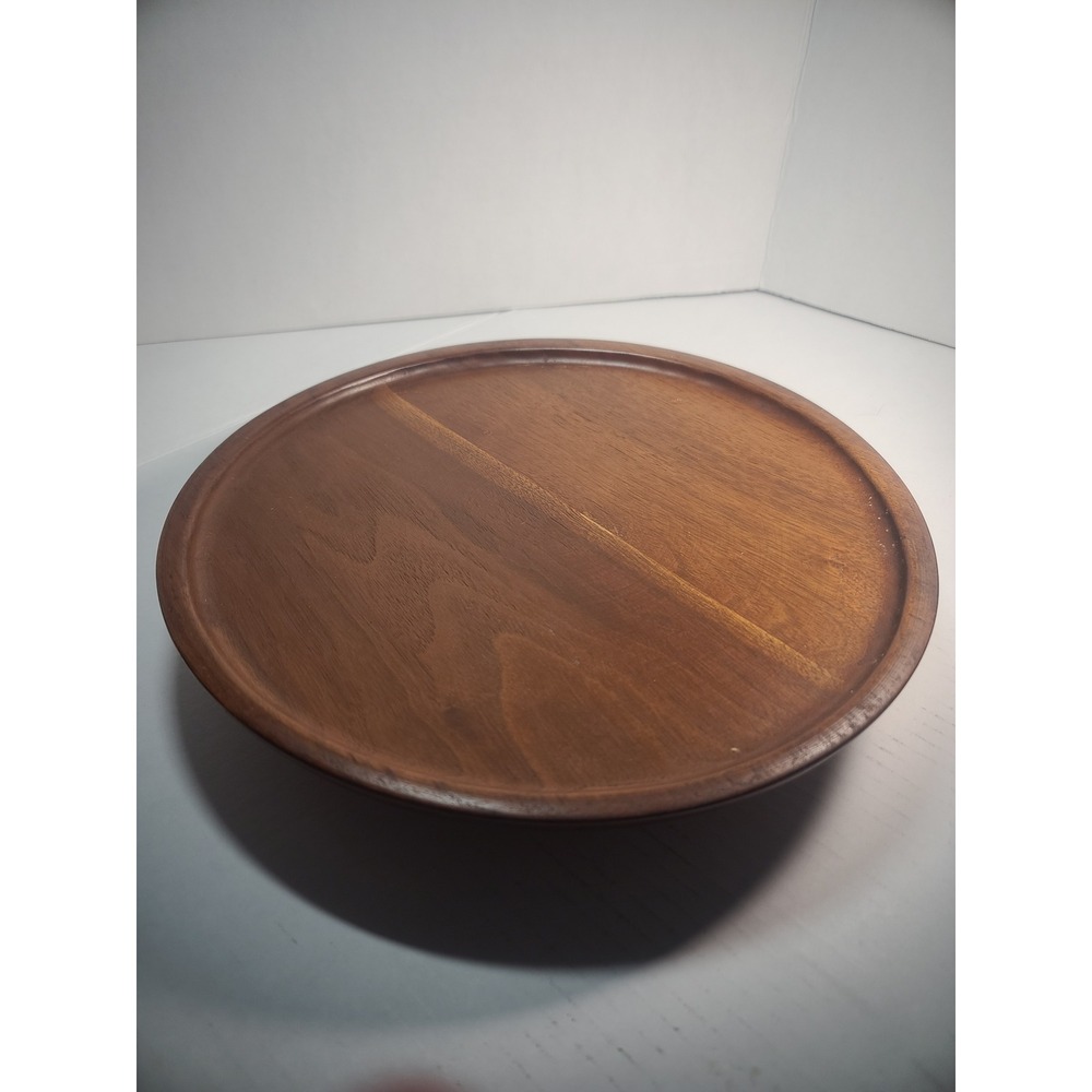 Vintage Ozark Black Walnut Lazy Susan Tray Native Wood Products Missouri 11 Inch